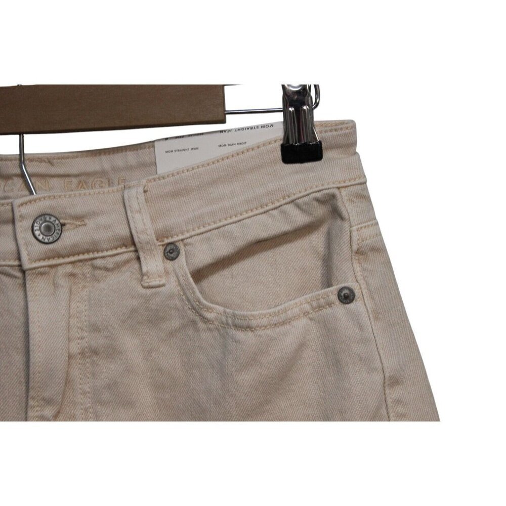 NWT American Eagle Jeans Size 8 / 29 High Rise Mom Straight Beige Denim Preppy - Picture 6 of 15